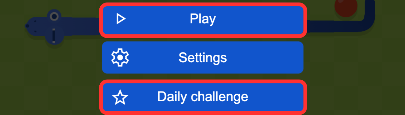 Snake Apple Game mode selection